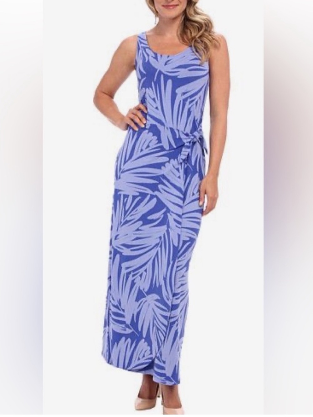 Tommy Bahama Bella Leaves Wrap Maxi Dress Size Small Tropical Soft Stretch Beach